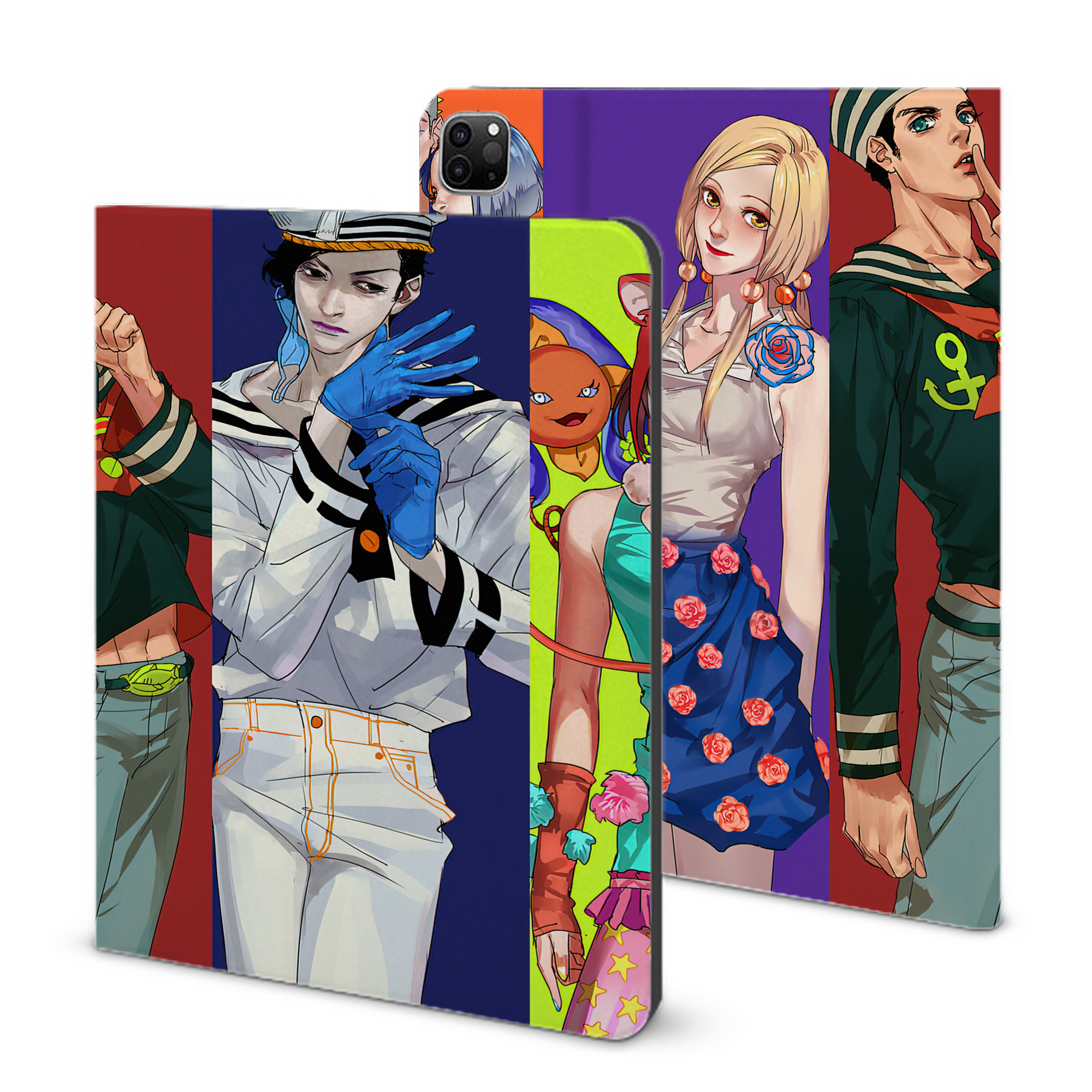（画像用） ジョジョの奇妙な冒険 JoJo's Bizarre Adventure IPad ケース ブック型 PUレザー TPU 耐衝撃 軽量 薄型 ペン収納なし 全面保護 IPad 各モデル対応